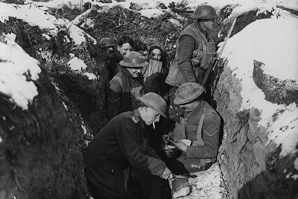 In WW1, much of the war was fought using trench warfare. These trenches were monumental construction efforts in themselves, and used skilled tradesmen alongside soldiers to create these fortifications